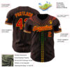 Custom Brown Red Gold-Green Black History Month Africa Tribal Authentic Baseball Jersey