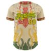Custom Cream Gold Red-Grass Green Black History Month Africa Tribal Authentic Baseball Jersey