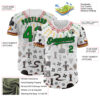 Custom White Grass Green Red Yellow-Black Black History Month Africa Tribal Authentic Baseball Jersey