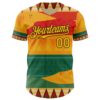 Custom Yellow Gold Red Green-Black Black History Month Africa Tribal Authentic Baseball Jersey