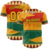 Custom Yellow Gold Red Green-Black Black History Month Africa Tribal Authentic Baseball Jersey