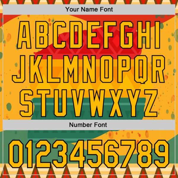 Custom Yellow Gold Red Green-Black Black History Month Africa Tribal Authentic Baseball Jersey