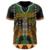 Custom Black Green Gold-Red Black History Month Africa Tribal Authentic Baseball Jersey