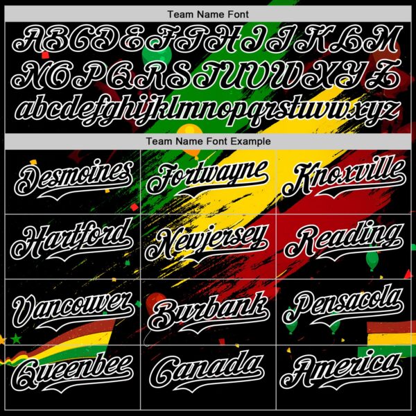 Custom Black Green Yellow Red-White Black History Month Africa Tribal Authentic Baseball Jersey
