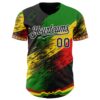 Custom Black Green Yellow Red-White Black History Month Africa Tribal Authentic Baseball Jersey