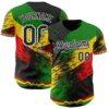 Custom Black Green Yellow Red-White Black History Month Africa Tribal Authentic Baseball Jersey