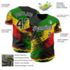 Custom Black Green Yellow Red-White Black History Month Africa Tribal Authentic Baseball Jersey