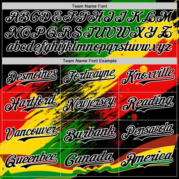 Custom Black Green Yellow Red-White Black History Month Africa Tribal Authentic Baseball Jersey