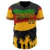 Custom Black Green Red-Gold Black History Month Africa Tribal Authentic Baseball Jersey