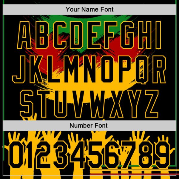 Custom Black Green Red-Gold Black History Month Africa Tribal Authentic Baseball Jersey