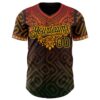 Custom Brown Black Red Gold-Green Black History Month Africa Tribal Authentic Baseball Jersey