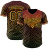 Custom Brown Black Red Gold-Green Black History Month Africa Tribal Authentic Baseball Jersey