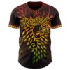 Custom Brown Black Red-Gold Black History Month Africa Tribal Authentic Baseball Jersey