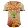 Custom City Cream Red Gold-Green Black History Month Africa Tribal Authentic Baseball Jersey