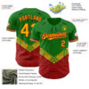 Custom Grass Green Gold Red-Black Black History Month Africa Tribal Authentic Baseball Jersey