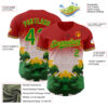 Custom Red Grass Green Gold-Black Black History Month Africa Tribal Authentic Baseball Jersey