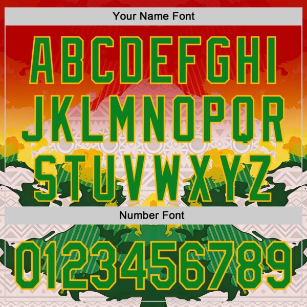 Custom Red Grass Green Gold-Black Black History Month Africa Tribal Authentic Baseball Jersey