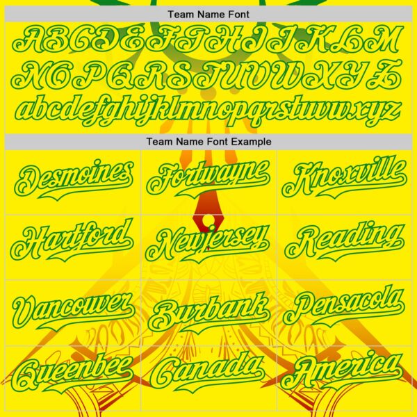 Custom Light Yellow Grass Green Red-Black Black History Month Africa Tribal Authentic Baseball Jersey