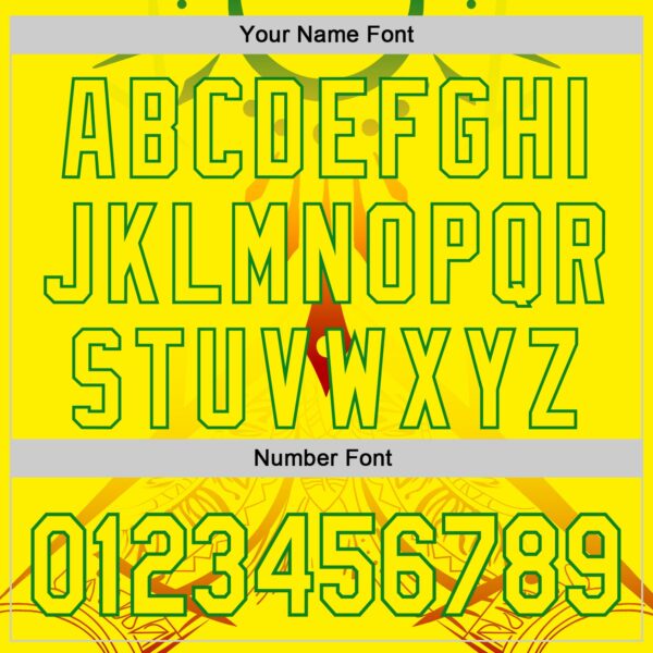 Custom Light Yellow Grass Green Red-Black Black History Month Africa Tribal Authentic Baseball Jersey