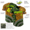 Custom Old Gold Light Yellow Grass Green Black-Red Black History Month Africa Tribal Authentic Baseball Jersey