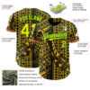 Custom Black Light Yellow Gold Grass Green-Red Black History Month Africa Tribal Authentic Baseball Jersey