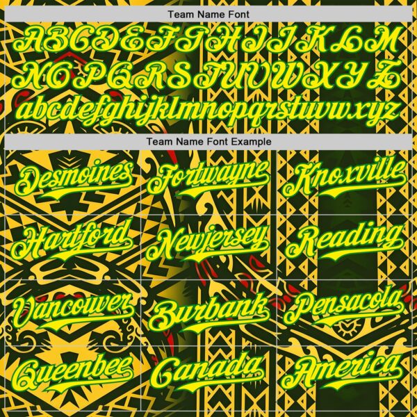 Custom Black Light Yellow Gold Grass Green-Red Black History Month Africa Tribal Authentic Baseball Jersey