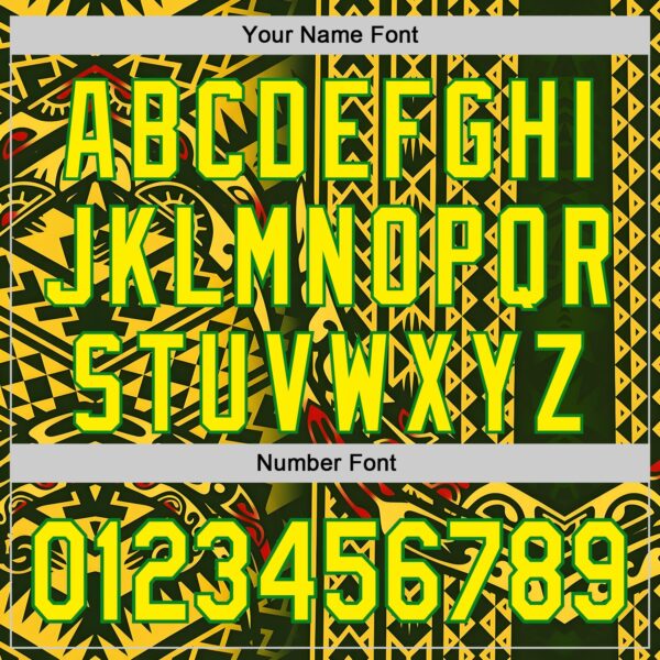 Custom Black Light Yellow Gold Grass Green-Red Black History Month Africa Tribal Authentic Baseball Jersey