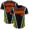 Custom Black Red Gold-Green Black History Month Africa Tribal Authentic Baseball Jersey