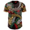 Custom Brown Green Red Yellow-White Black History Month Africa Tribal Authentic Baseball Jersey