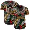 Custom Brown Green Red Yellow-White Black History Month Africa Tribal Authentic Baseball Jersey