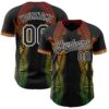 Custom Black Red Yellow Green-White Black History Month Africa Tribal Authentic Baseball Jersey