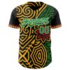 Custom Black Grass Green Gold Red-White Black History Month Africa Tribal Authentic Baseball Jersey
