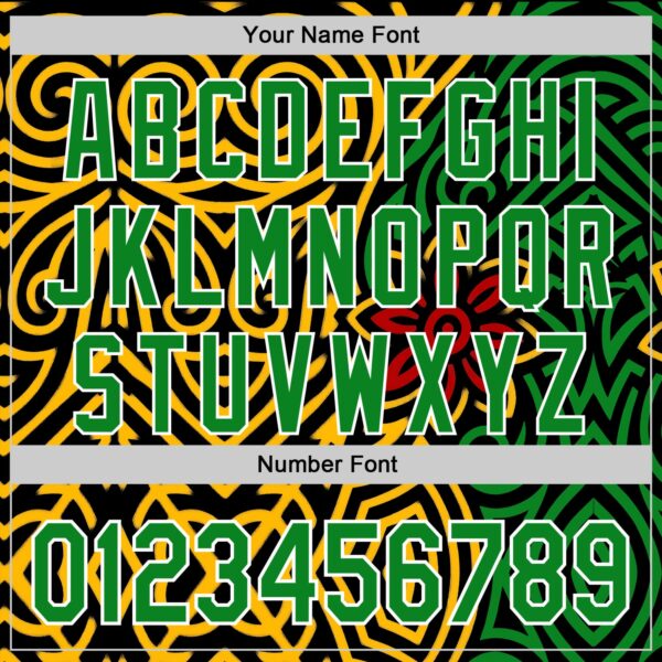 Custom Black Grass Green Gold Red-White Black History Month Africa Tribal Authentic Baseball Jersey