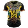 Custom Black Yellow Red Green-White Black History Month Africa Tribal Authentic Baseball Jersey