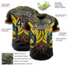 Custom Black Yellow Red Green-White Black History Month Africa Tribal Authentic Baseball Jersey