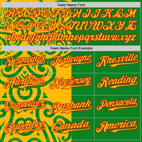 Custom Grass Green Gold Red-Black Black History Month Africa Tribal Authentic Baseball Jersey