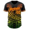 Custom Black Gold Red-Green Black History Month Africa Tribal Authentic Baseball Jersey