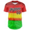 Custom Red Black Yellow Green-White 3D Pattern Design Black History Month Polka Dots Authentic Baseball Jersey
