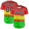 Custom Red Black Yellow Green-White 3D Pattern Design Black History Month Polka Dots Authentic Baseball Jersey