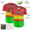 Custom Red Black Yellow Green-White 3D Pattern Design Black History Month Polka Dots Authentic Baseball Jersey