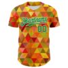 Custom Red Grass Green Yellow-White 3D Pattern Design Black History Month Abstract Geometric Authentic Baseball Jersey