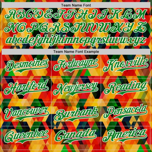 Custom Red Grass Green Yellow-White 3D Pattern Design Black History Month Abstract Geometric Authentic Baseball Jersey