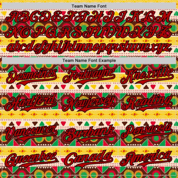 Custom Cream Red Yellow Green-Black 3D Pattern Design Black History Month African Ethnicity Style Authentic Baseball Jersey