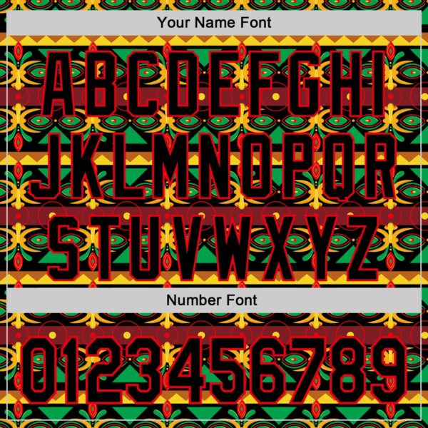 Custom Black Green Yellow Green-Fire Red 3D Pattern Design Black History Month African Ethnicity Style Authentic Baseball Jersey