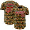 Custom Black Red Yellow Green-White 3D Pattern Design Black History Month African Ethnicity Style Authentic Baseball Jersey