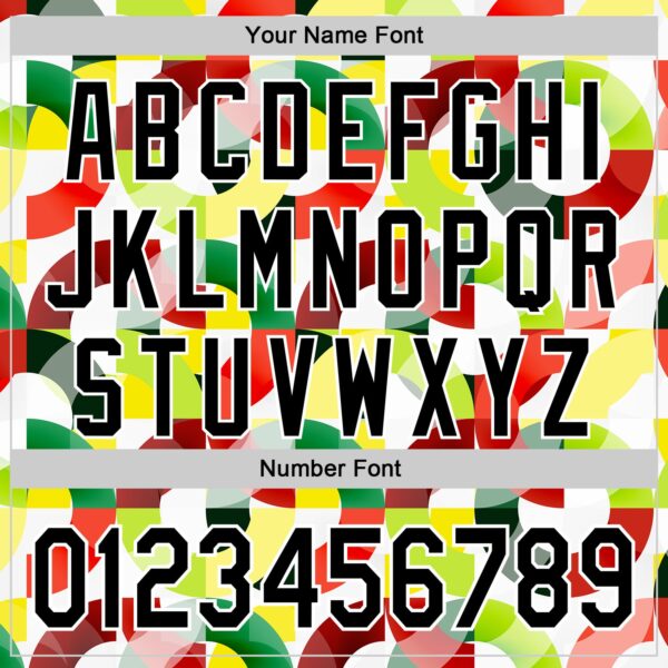 Custom White Black Red Yellow-Green 3D Pattern Design Black History Month Abstract Geometric Authentic Baseball Jersey