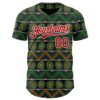Custom Black Red Green Yellow-White 3D Pattern Design Black History Month African Ethnicity Style Authentic Baseball Jersey