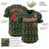 Custom Black Red Green Yellow-White 3D Pattern Design Black History Month African Ethnicity Style Authentic Baseball Jersey