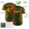 Custom Green Gold Crimson-Black 3D Pattern Design Black History Month African Ethnicity Style Animal Print Authentic Baseball Jersey