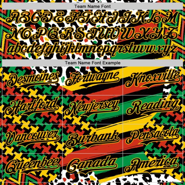Custom White Black Red Green-Gold 3D Pattern Design Black History Month Abstract Geometric Animal Print Authentic Baseball Jersey